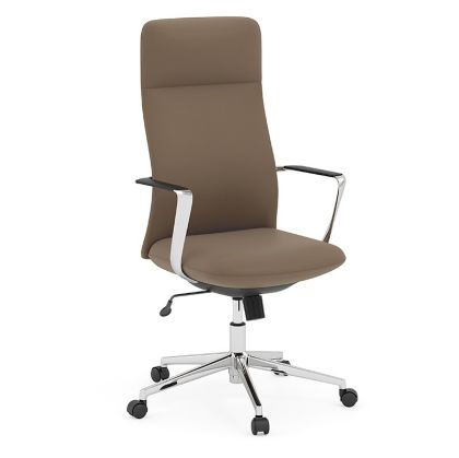 Picture of High Back Office Conference Chair with Antimicrobial Upholstery & Chrome Base-Brown