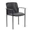 Picture of Stackable Guest Chair with Arms, Mesh Back & Upholstered Seat-Black Fabric