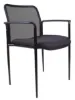 Picture of Rolling Mesh Back Stacking Chair with Casters, Arms and Vinyl Seat