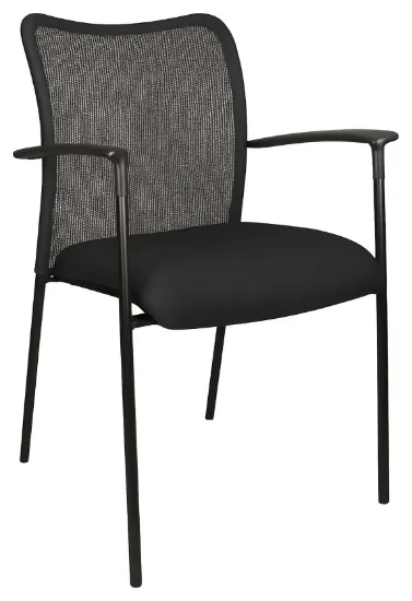 Picture of Premium Lobby Stacking Chair with Arms, Mesh Back and Waterfall Seat Edge