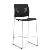 Picture of Bar Height Guest Chair with Chrome Frame & Fixed 30" Seat Height-Navy
