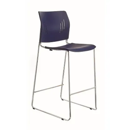 Picture of Bar Height Guest Chair with Chrome Frame & Fixed 30" Seat Height-Navy