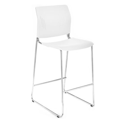 Picture of Bar Height Guest Chair with Chrome Frame & Fixed 30" Seat Height-White