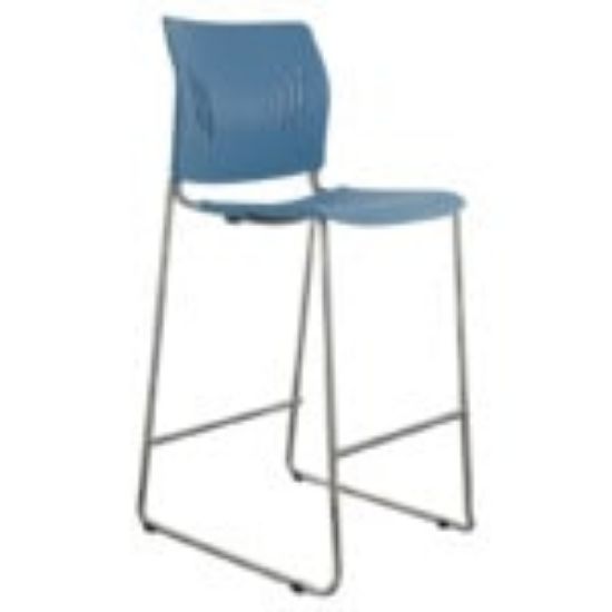 Picture of Bar Height Guest Chair with Chrome Frame & Fixed 30" Seat Height-Light Blue