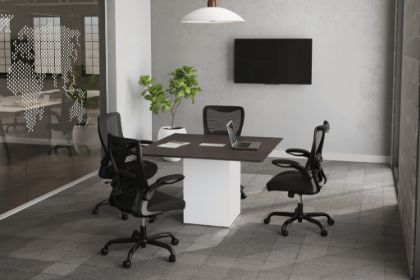 Picture of Modular Square Conference Table with Cube Base, Cable Management and Power Options