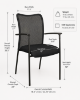 Picture of Premium Lobby Stacking Chair with Arms, Mesh Back and Waterfall Seat Edge