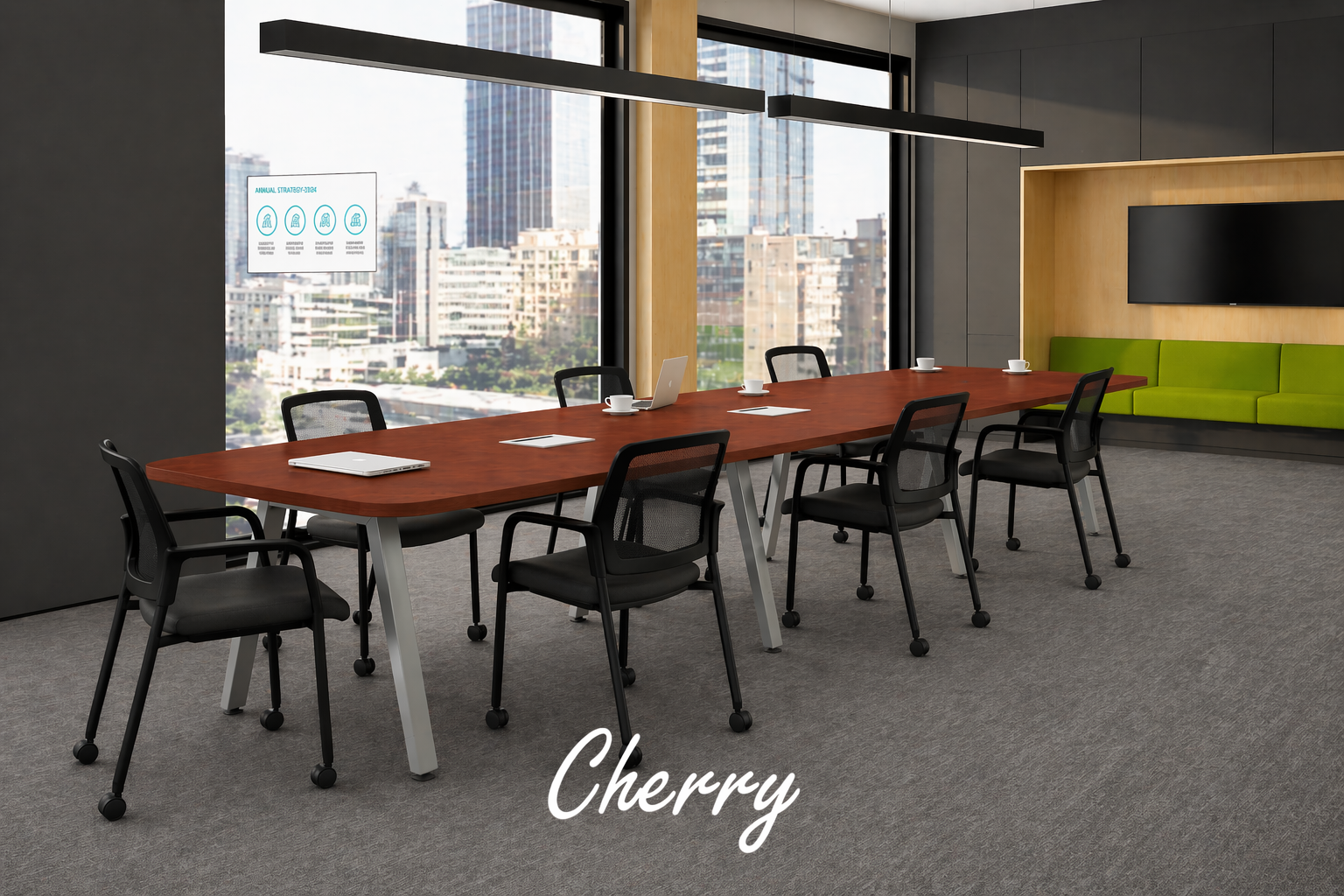 Modern Boat Shaped Conference Table with Metal Legs | Choice Office ...