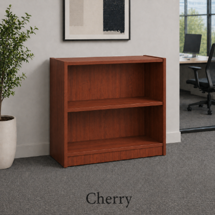 Picture of 30 Inch Office Bookcase with Adjustable Shelves and Open Storage