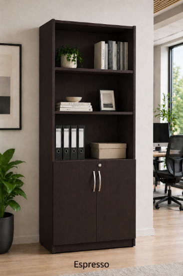 Picture of Secure Tall Office Bookcase with Locking Doors and Adjustable Shelves