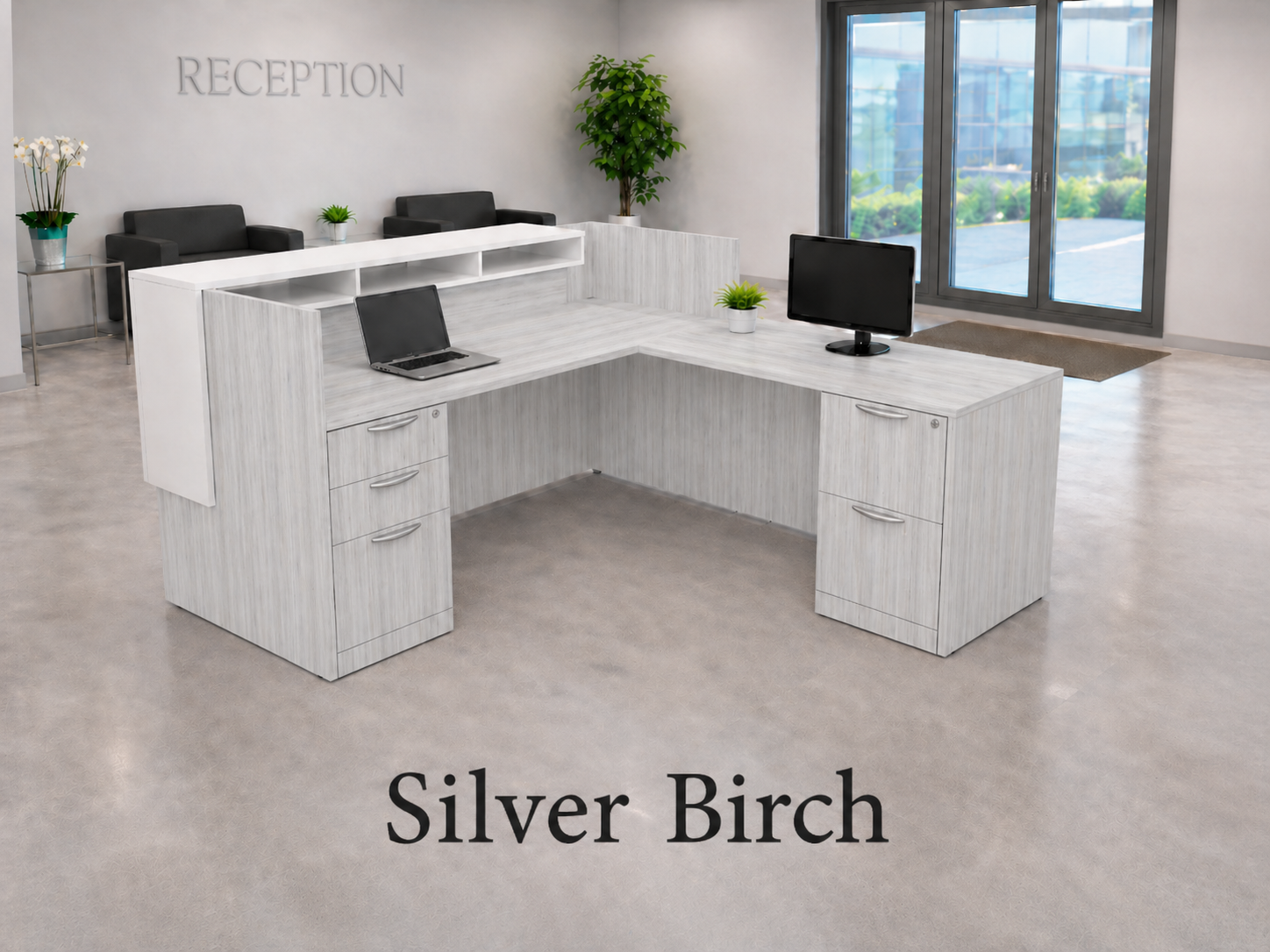 Executive Modern Reception Desk with Transaction Counter | Choice ...