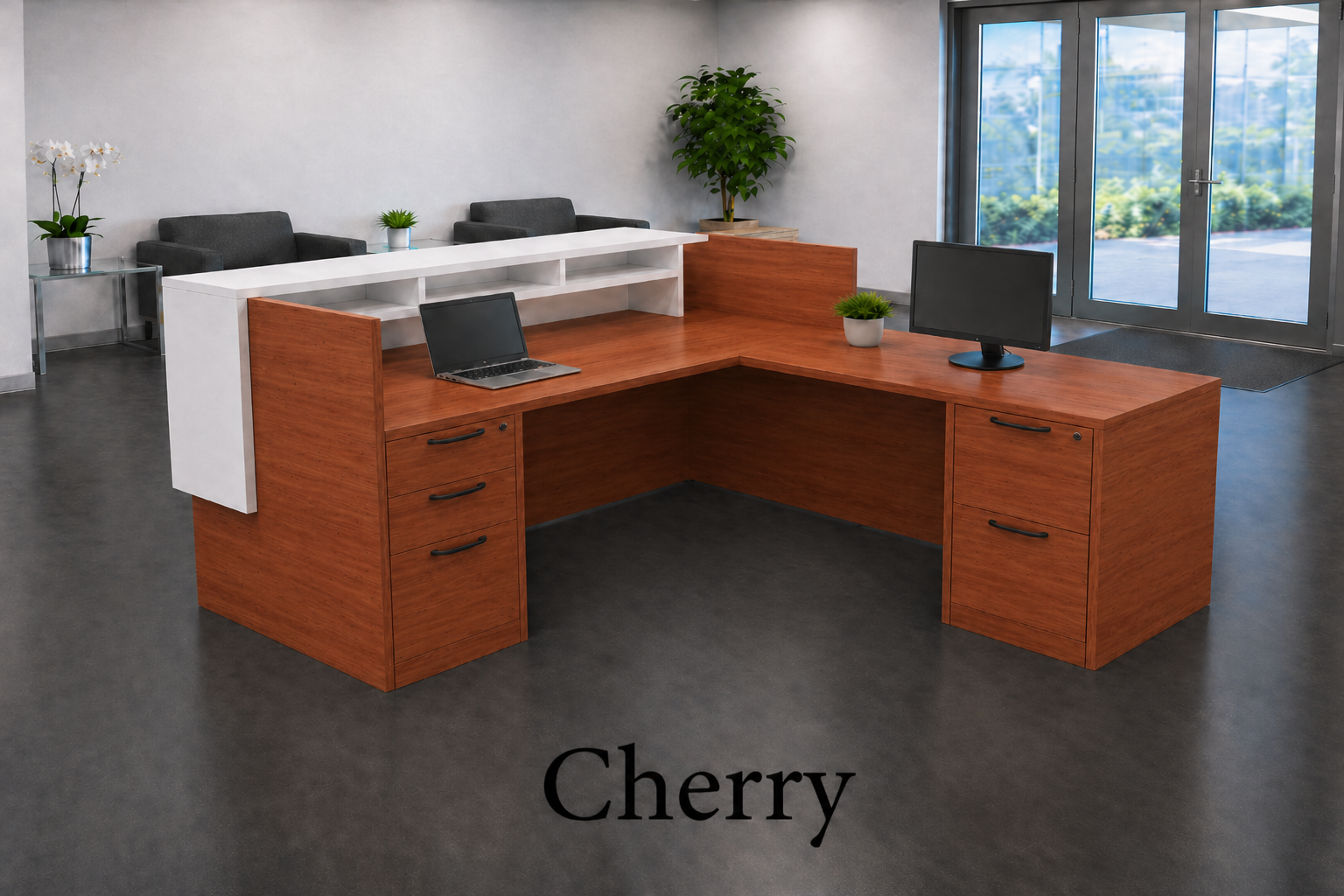 Executive Modern Reception Desk with Transaction Counter | Choice ...
