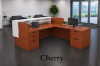 Picture of Executive Modern Reception Desk with Transaction Counter, Locking Drawers and Cable Management