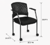 Picture of Premium Rolling Stacking Guest Chair with Arms, Fabric Seat and Casters