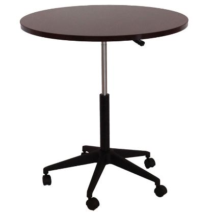 Picture of 32" Round Mahogany Height Adjustable Table on Casters