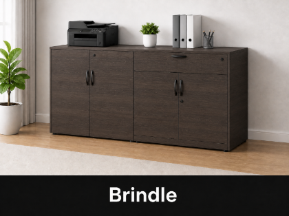 Picture of Executive Buffet Credenza with Locking Doors, Drawer Storage and Adjustable Shelves
