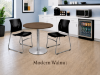 Picture of Modern Round Cafe Table with Brushed Metal Base and Scratch Resistant Top