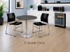 Picture of Modern Round Cafe Table with Brushed Metal Base and Scratch Resistant Top