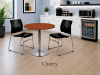 Picture of Modern Round Cafe Table with Brushed Metal Base and Scratch Resistant Top