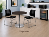 Picture of Modern Round Cafe Table with Brushed Metal Base and Scratch Resistant Top