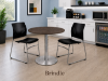 Picture of Modern Round Cafe Table with Brushed Metal Base and Scratch Resistant Top