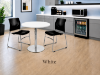 Picture of Modern Round Cafe Table with Brushed Metal Base and Scratch Resistant Top