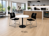 Picture of Modern Round Cafe Table with Black Metal Base and Scratch Resistant Top