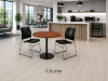 Picture of Modern Round Cafe Table with Black Metal Base and Scratch Resistant Top