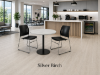 Picture of Modern Round Cafe Table with Black Metal Base and Scratch Resistant Top