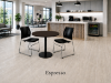 Picture of Modern Round Cafe Table with Black Metal Base and Scratch Resistant Top