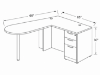 Picture of L Shaped Peninsula Desk with Storage, Reversible Return and Drawers