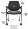 Picture of Heavy Duty Guest Chair on Wheels with Arms & Stackable Design