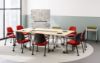 Picture of Heavy Duty Guest Chair on Wheels with Arms & Stackable Design