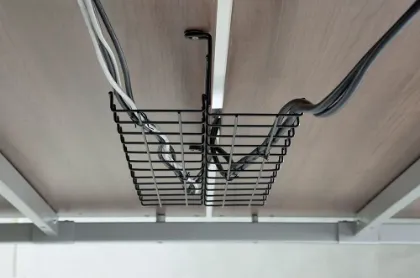 Picture of Double Wire Management Basket for Under Desk Cable Organization, 24"
