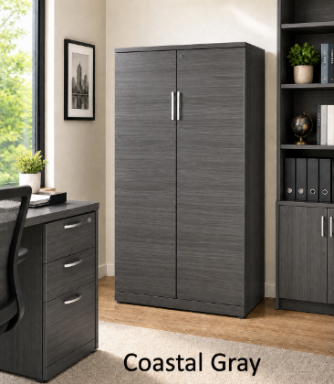 Picture of Tall Office Storage Cabinet with Locking Doors and Adjustable Shelves