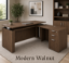 Picture of L Shaped Sit Stand Desk with Drawers and Reversible Return