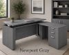 Picture of L Shaped Sit Stand Desk with Drawers and Reversible Return