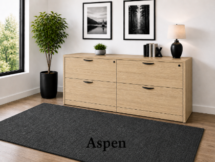 Picture of Double Lateral Filing Cabinet Credenza with Locking Drawers