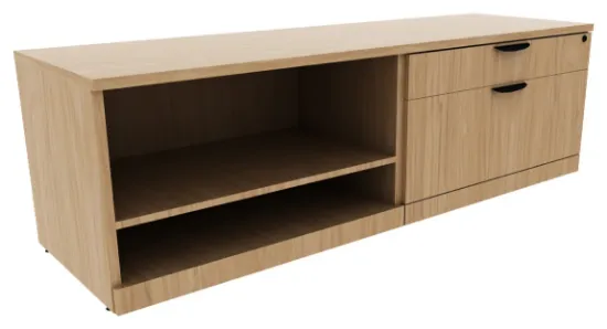 Picture of Low Credenza with Lateral File Drawer and Open Storage