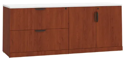 Picture of Lateral File Storage Cabinet Credenza with Locking Drawers and Door Storage