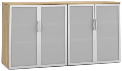 Picture of Office Storage Credenza with Glass Doors and Adjustable Shelves