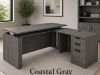 Picture of Executive L Shaped Sit Stand Desk with Drawers, Adjustable Height and Reversible Return