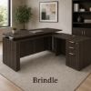 Picture of Executive L Shaped Sit Stand Desk with Drawers, Adjustable Height and Reversible Return