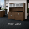 Picture of Storage Credenza with Hutch, Lateral File Drawers and Glass Doors