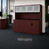 Picture of Storage Credenza with Hutch, Lateral File Drawers and Glass Doors