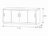 Picture of Lateral File Storage Cabinet Credenza with Locking Drawers and Door Storage