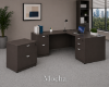 Picture of L Shaped Desk with File Cabinet and Reversible Return