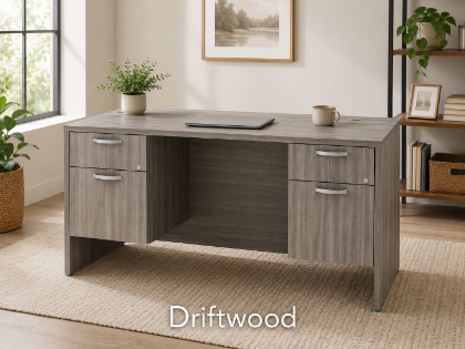 Picture of Home Office Desk with Drawers, Cable Grommets and Laminate Top