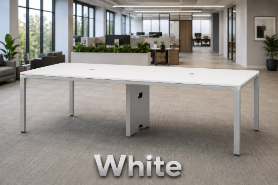 Picture of 8 Ft Conference Table with Metal Legs and Built In Cable Management