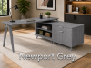Picture of L Shaped Office Desk with Drawers, File Storage and Wood Legs