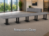 Picture of Boat Shaped Conference Table with Cable Management and Brushed Steel Base